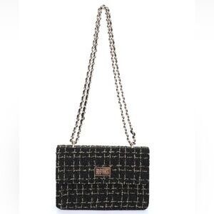 NWT Badgley Mischka Tara Tweed Chain Shoulder Bag | Classic & Chic